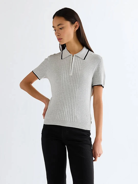 Zdjęcie produktu Wrangler Slim Quarter Zip Polo Grey Heather