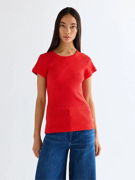 Zdjęcie produktu Wrangler Slim Rib Capped T-Shirt Flame Scarlet