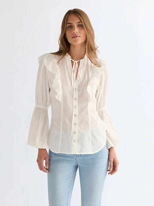 Zdjęcie produktu Wrangler Slim Romance Blouse Worn White