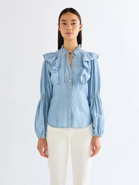 Zdjęcie produktu Wrangler Slim Romance Lightweight Blouse Manor Blue