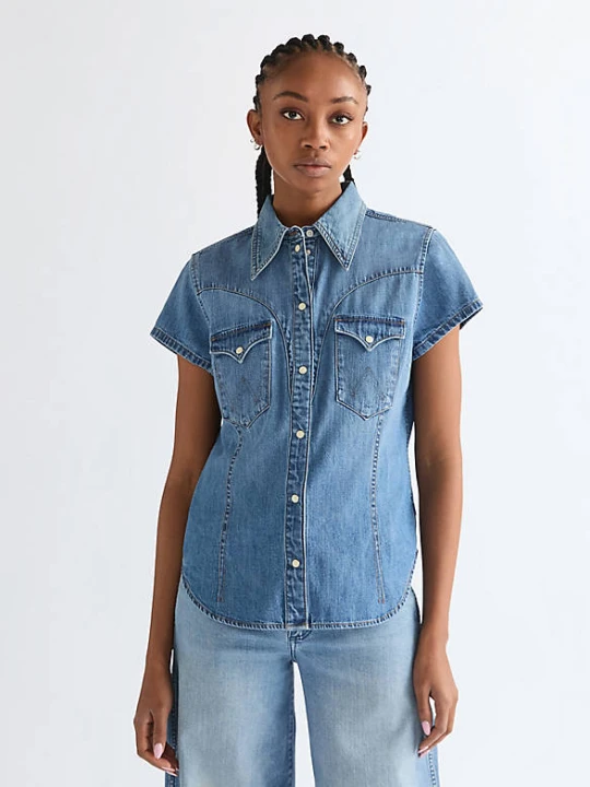 Zdjęcie produktu Wrangler Slim Stylized Lightweight Western Shirt Hazy Horizon