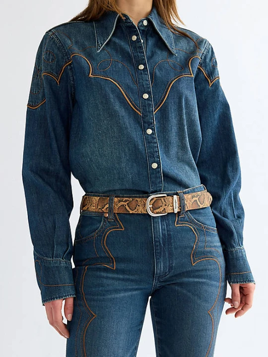 Zdjęcie produktu Wrangler Snake Leather Belt Brown
