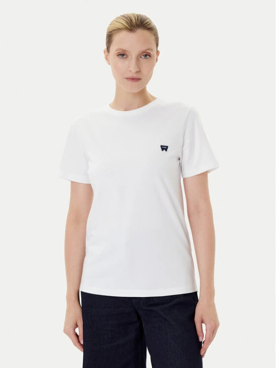 Zdjęcie produktu Wrangler T-Shirt Sign Off 112373024 Biały Slim Fit