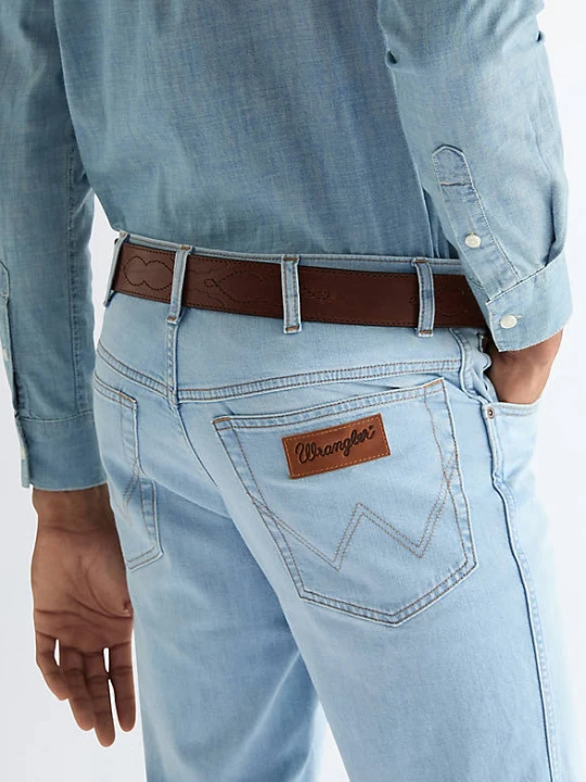 Zdjęcie produktu Wrangler Western Stitch Leather Belt Dark Brown
