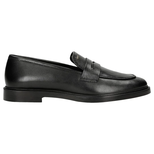 Zdjęcie produktu Czarne skórzane mokasyny damskie penny loafers 46255-51 Wojas