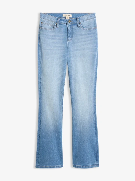 Zdjęcie produktu Wygodne dżinsy ze stretchem o kroju bootcut, high waist BonPrix niebieski
