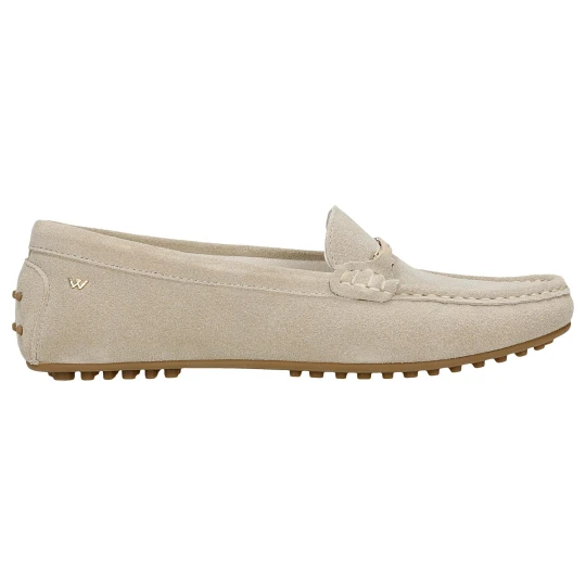 Zdjęcie produktu Beżowe mokasyny car shoes z dwoiny welurowej 46210-64 Wojas