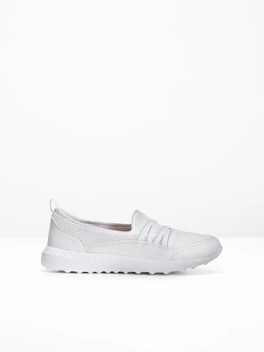 Zdjęcie produktu Wygodne sneakersy wsuwane z lekką podeszwą BonPrix biały