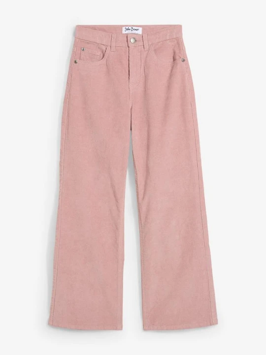 Zdjęcie produktu Wygodne spodnie sztruksowe, loose fit BonPrix różowy
