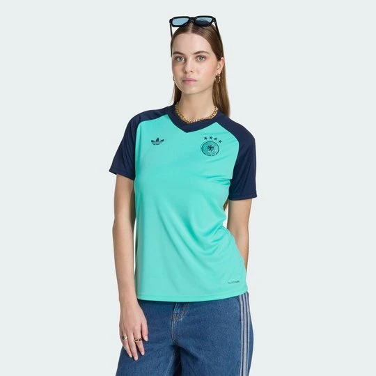Zdjęcie produktu Wyjazdowa koszulka przedmeczowa Niemcy 26 Adidas Flash Aqua