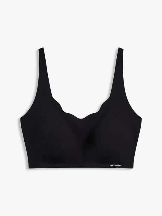 Zdjęcie produktu Wyściełany biustonosz pod T-shirt cięty laserowo bez fiszbinów z kolekcji Feel Comfort BonPrix czarny