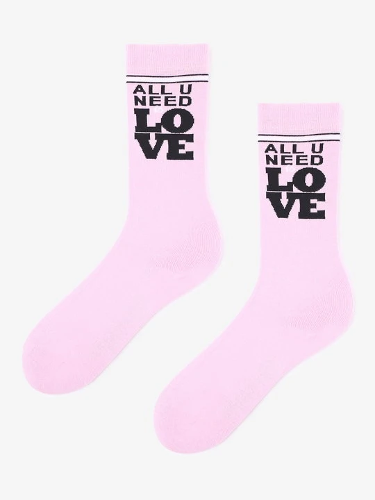 Zdjęcie produktu Wysokie damskie skarpetki z napisem SVL Allove Marilyn biały