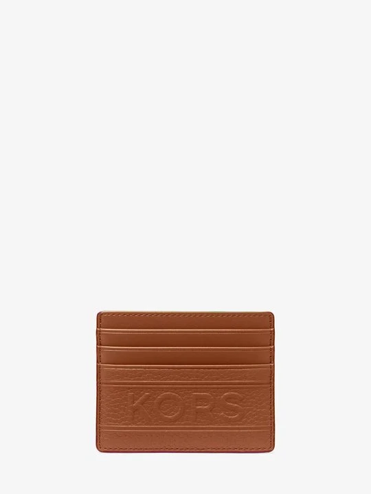 Zdjęcie produktu Wysokie etui na karty Hudson z ozdobnym tłoczeniem ze skóry groszkowej Michael Kors BRĄZOWY (Brązowy)