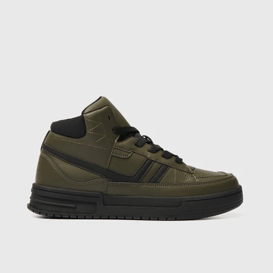 Zdjęcie produktu Wysokie sneakersy z imitacji skóry ciemnozielone House ciemnozielony