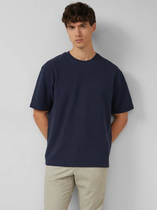 Zdjęcie produktu Wysokiej jakości T-shirt z waflową fakturą o nowoczesnym kroju s.Oliver niebieski