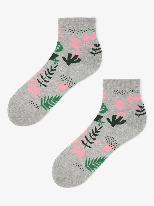 Zdjęcie produktu Wzorzyste skarpetki damskie z bawełny Flora 3 Marilyn szary