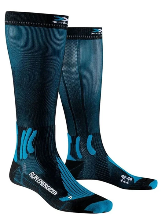 Zdjęcie produktu X-Bionic Skarpety "Energizer 4.0" w kolorze czarno-turkusowym do biegania rozmiar: 39-41