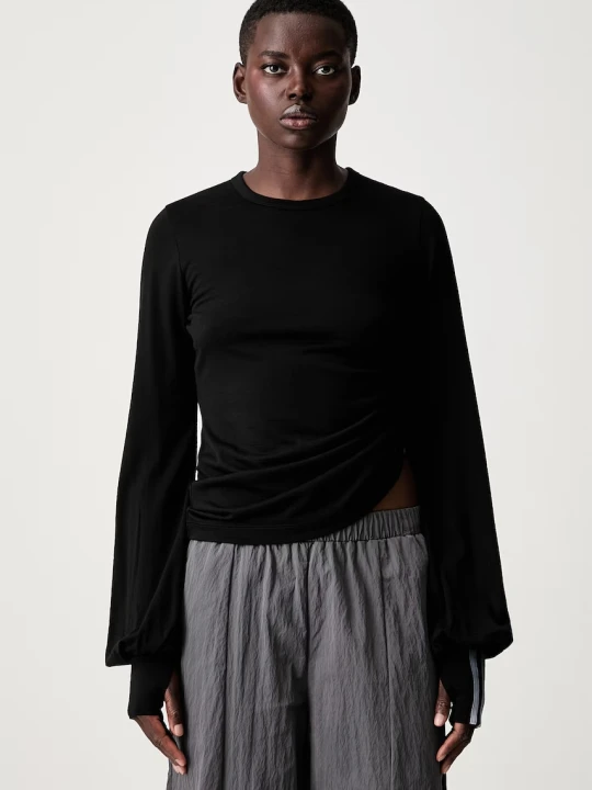 Zdjęcie produktu Y-3 longsleeve damski wełniany CNCH DRAPE LS T