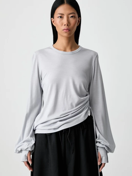 Zdjęcie produktu Y-3 longsleeve damski wełniany CNCH DRAPE LS T