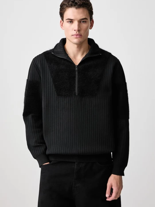 Zdjęcie produktu Y-3 M 1 / 2 ZIP KNIT sweter męski z dodatkiem moheru