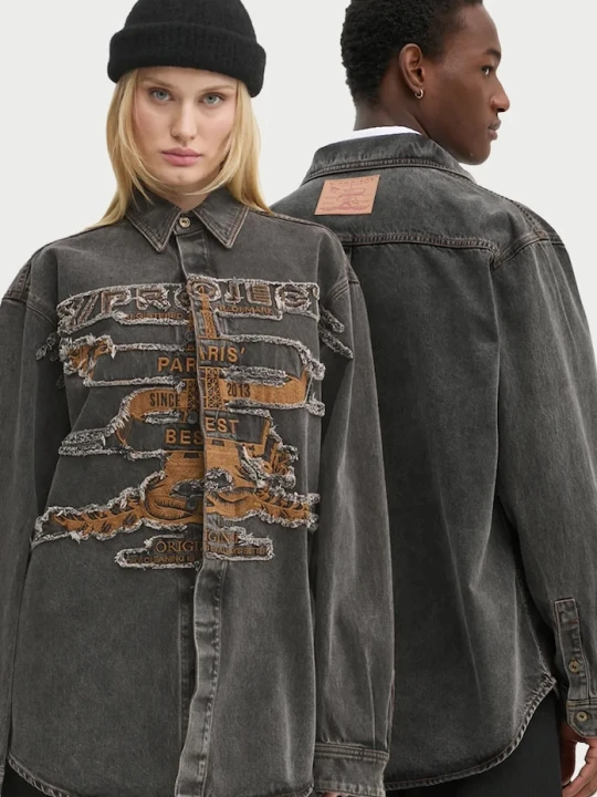 Zdjęcie produktu Y/Project koszula jeansowa EVERGREEN PARIS' BEST PATCH DENIM SHIRT szary