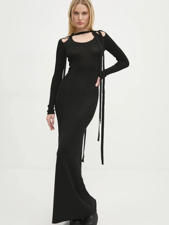 Zdjęcie produktu Y/Project sukienka MULTISCARF LONG SLEEVE KNIT DRESS czarny