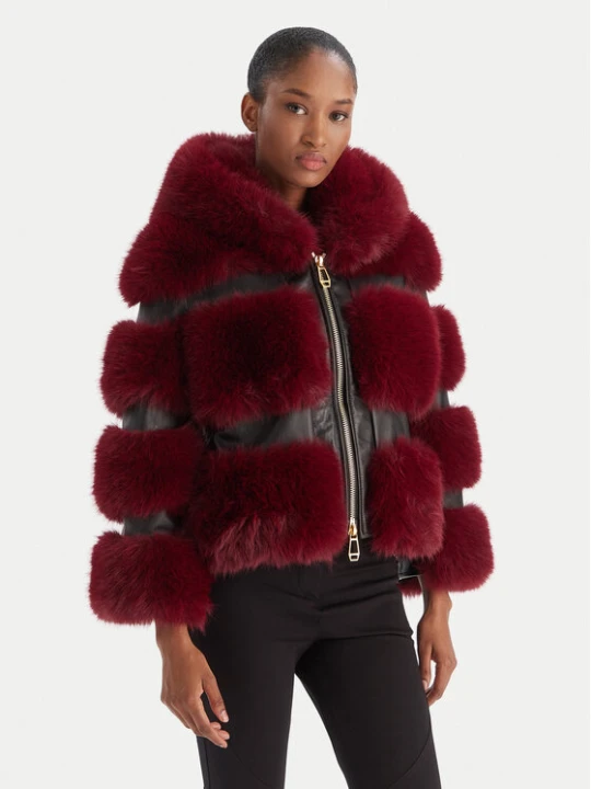 Zdjęcie produktu YES LONDON Futro 031 Bordowy Regular Fit