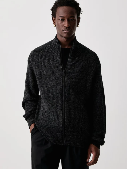 Zdjęcie produktu Yohji Yamamoto ZIP HIGH sweter rozpinany męski z wełną