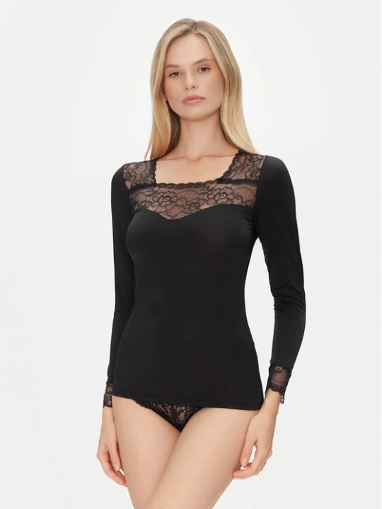 Zdjęcie produktu Ysabel Mora Bluzka piżamowa 19049 Czarny Slim Fit