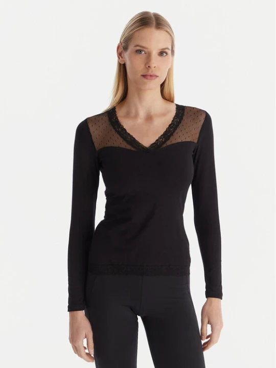 Zdjęcie produktu Ysabel Mora Bluzka piżamowa 19479 Czarny Slim Fit