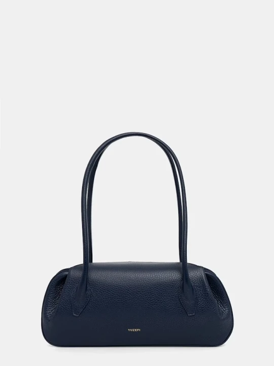 Zdjęcie produktu Yuzefi torebka bagietka damska skórzana OYSTER SHOULDER BAG granatowy