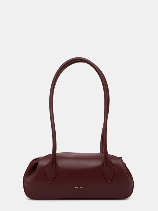 Zdjęcie produktu Yuzefi torebka bagietka damska skórzana OYSTER SHOULDER BAG MINI bordowy