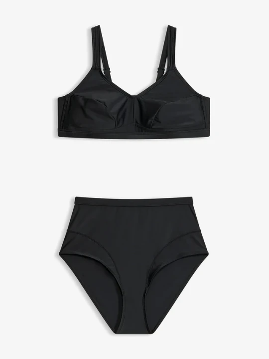 Zdjęcie produktu Zabudowane bikini z szybkoschnącego materiału (2 części) BonPrix czarny
