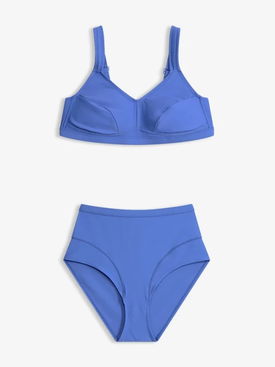 Zdjęcie produktu Zabudowane bikini z szybkoschnącego materiału (2 części) BonPrix niebieski