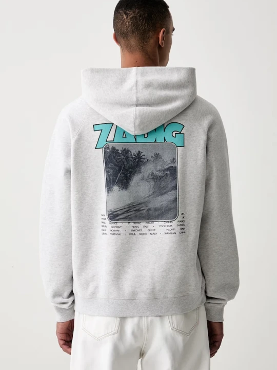 Zdjęcie produktu Zadig&Voltaire bluza z kapturem męska z bawełną GEORGIO szary
