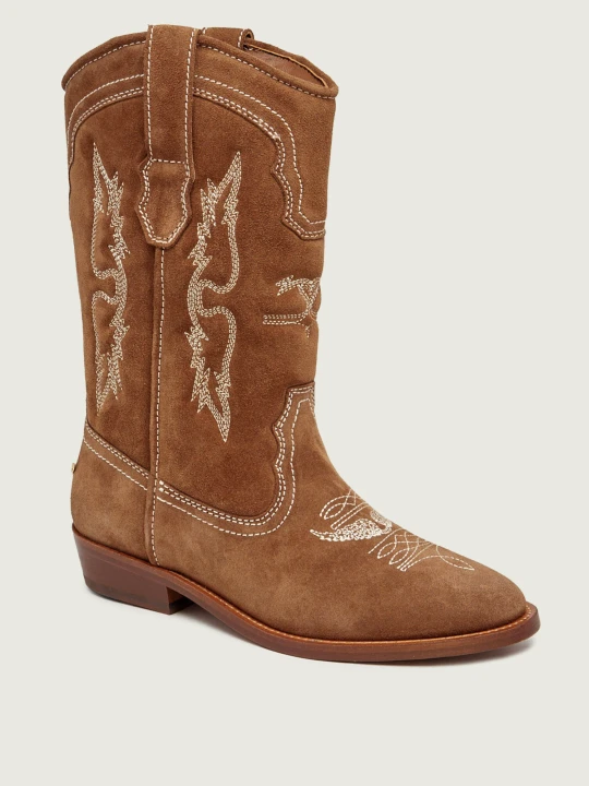 Zdjęcie produktu Zadig&Voltaire Kowbojki Western Tex | zamsz koniakowy