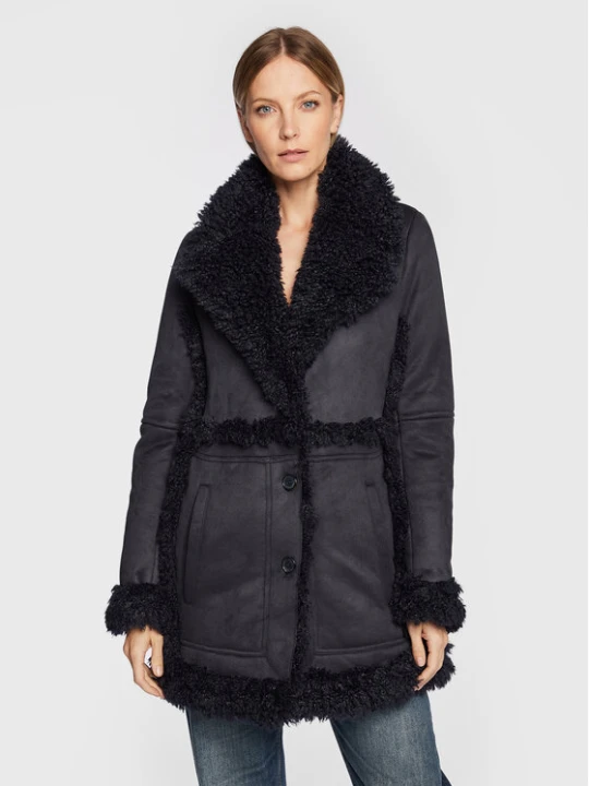 Zdjęcie produktu Zadig & Voltaire Kożuch Festif WWCO00188 Czarny Regular Fit