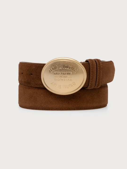 Zdjęcie produktu Zadig&Voltaire pasek damski skórzany COLTER brązowy