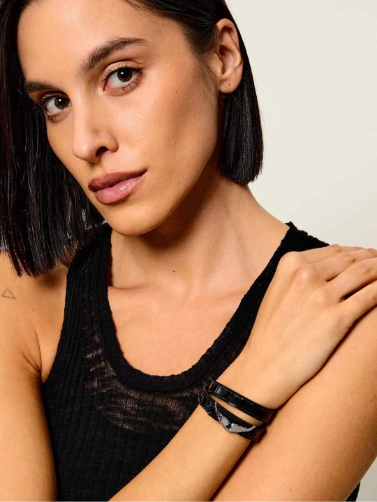 Zdjęcie produktu Zadig&Voltaire Skórzana bransoletka ROCK czarny