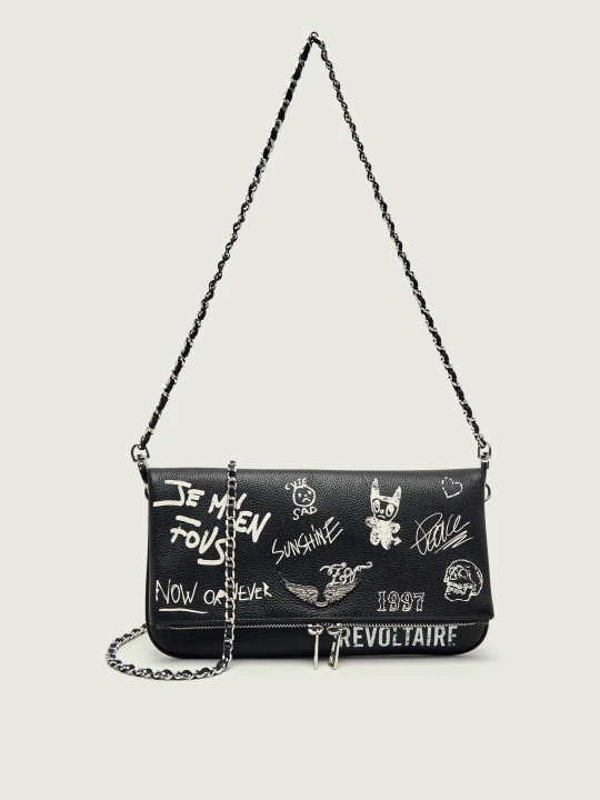Zdjęcie produktu Zadig&Voltaire Skórzana kopertówka Rock Arty czarny