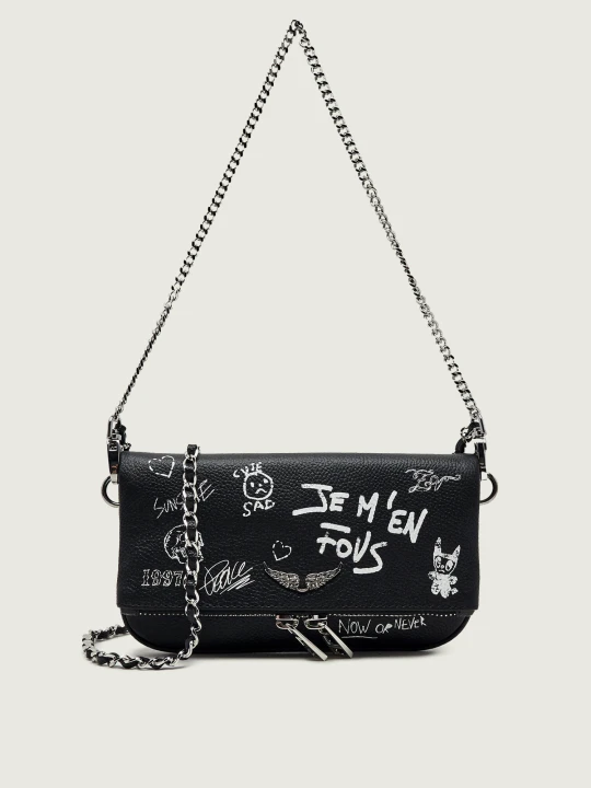Zdjęcie produktu Zadig&Voltaire Skórzana kopertówka Rock czarny