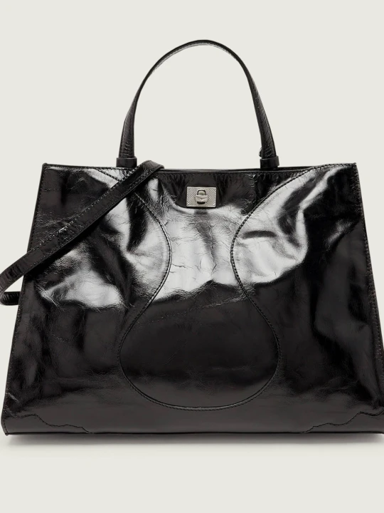 Zdjęcie produktu Zadig&Voltaire Skórzana shopperka JACK VINTAGE PATENT czarny