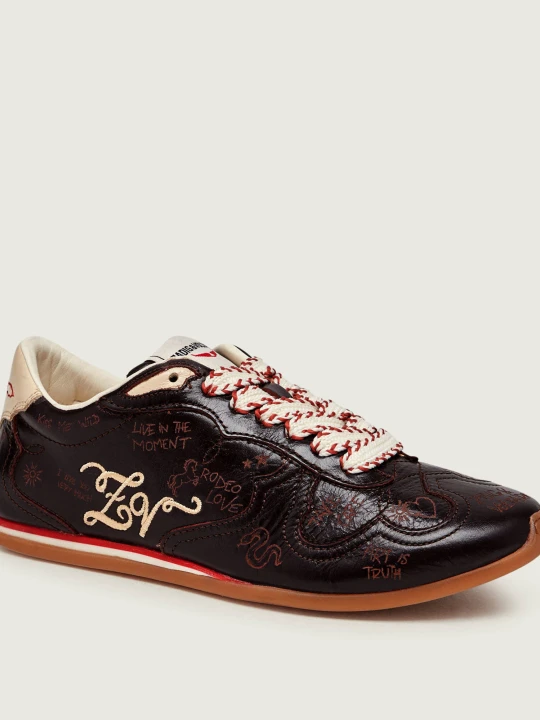 Zdjęcie produktu Zadig&Voltaire Skórzane sneakersy ZV Dance Vintage Laser brązowy