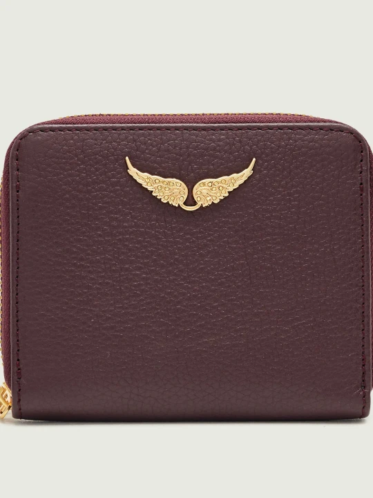 Zdjęcie produktu Zadig&Voltaire Skórzany portfel Mini Zv bordowy