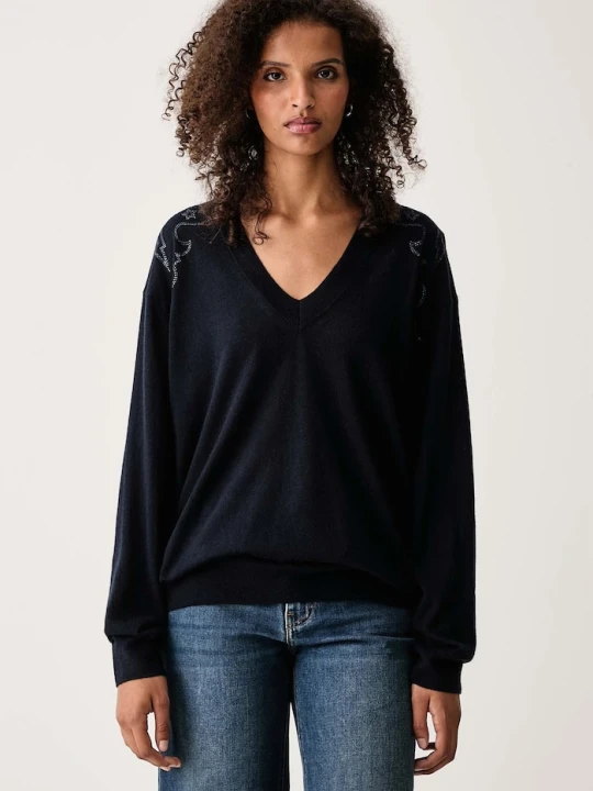Zdjęcie produktu Zadig&Voltaire sweter damski kaszmirowy SWYNY granatowy