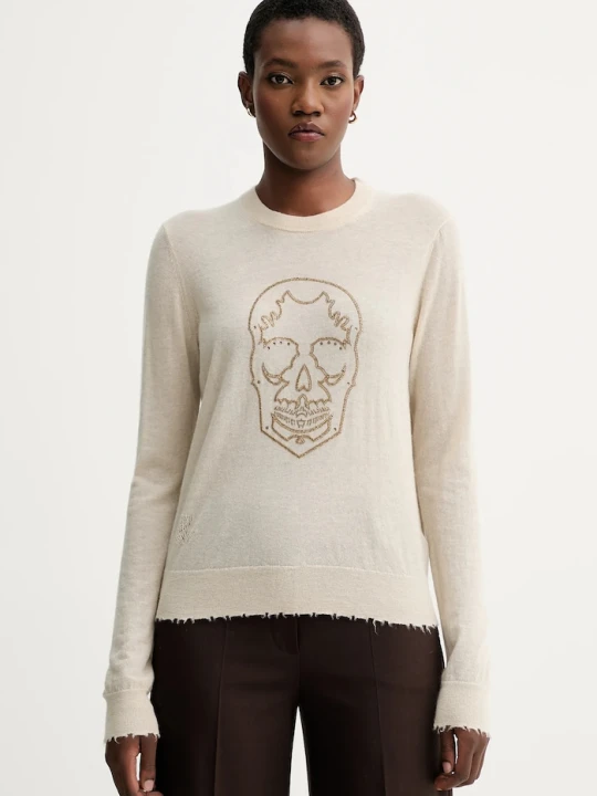 Zdjęcie produktu ZADIG&VOLTAIRE sweter kaszmirowy beżowy