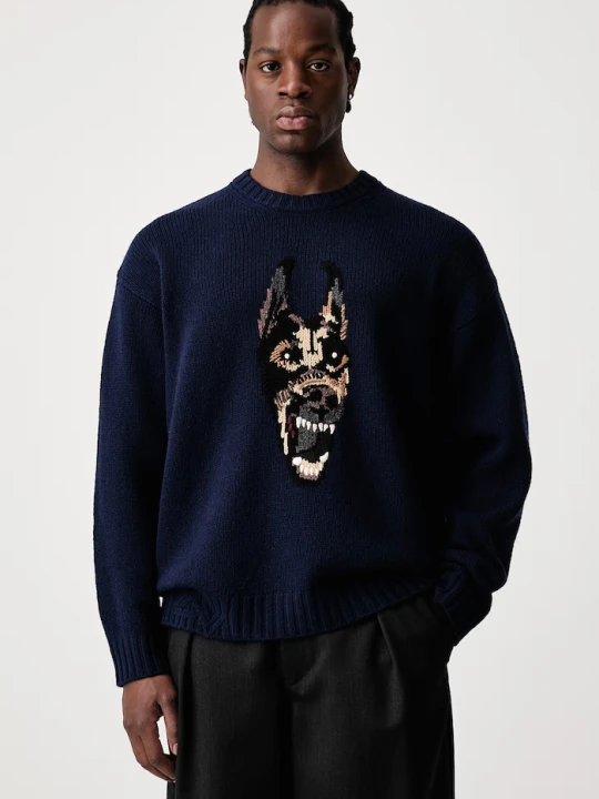 Zdjęcie produktu Zadig&Voltaire sweter męski wełniany SWONNY granatowy