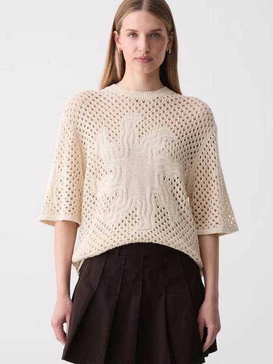 Zdjęcie produktu Zadig&Voltaire sweter z krótkim rękawem damski z lnem beżowy