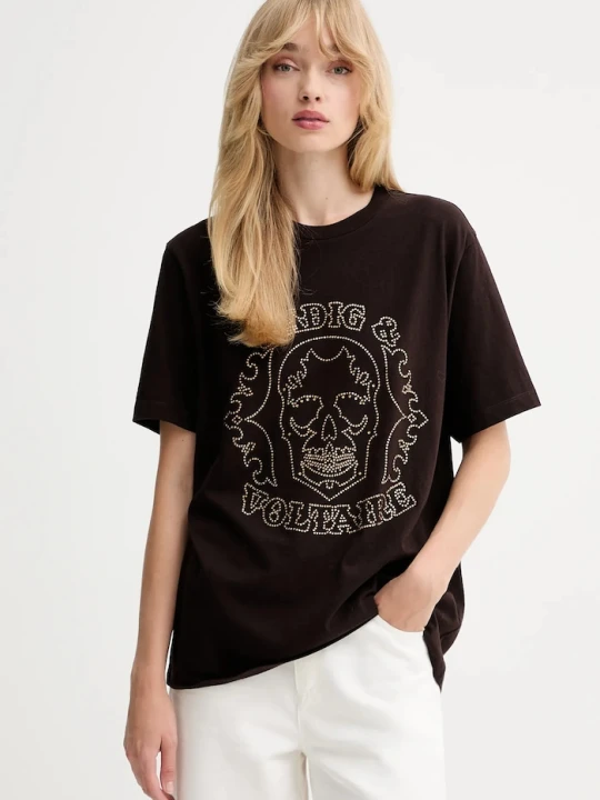 Zdjęcie produktu ZADIG&VOLTAIRE t-shirt bawełniany brązowy