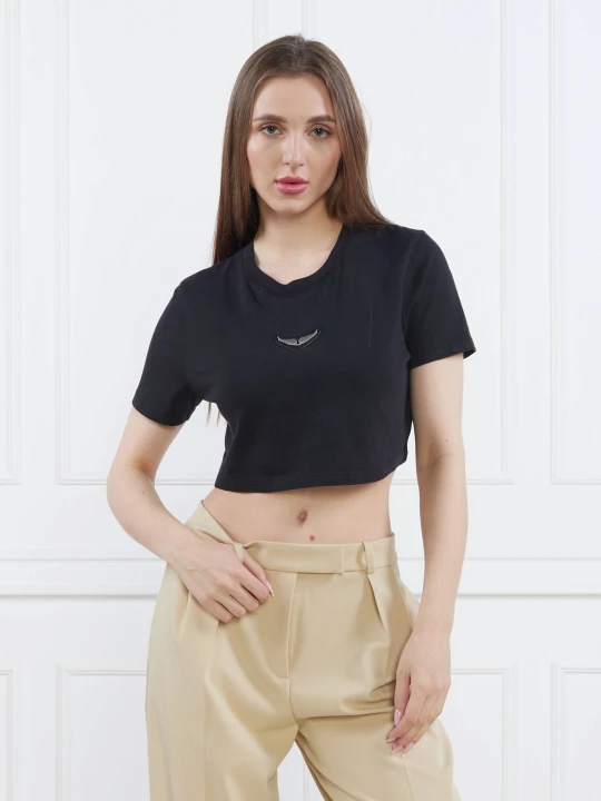 Zdjęcie produktu Zadig&Voltaire T-shirt CARLY WINGS | Cropped Fit czarny